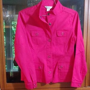 Christopher & Banks Vibrant Pink Utility Jacket